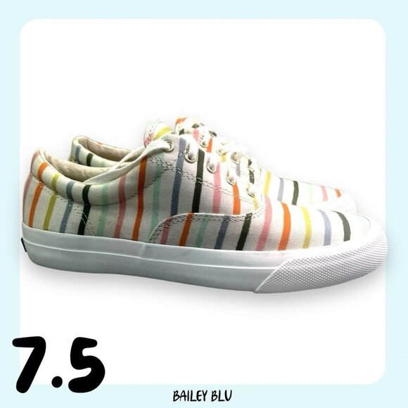 Keds Color Striped Sneaker Rifle Paper 7.5 Multicolor Rainbow - Picture 3 of 9